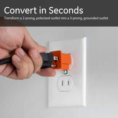 GE Polarized Grounding Adapter 1-Outlet Orange