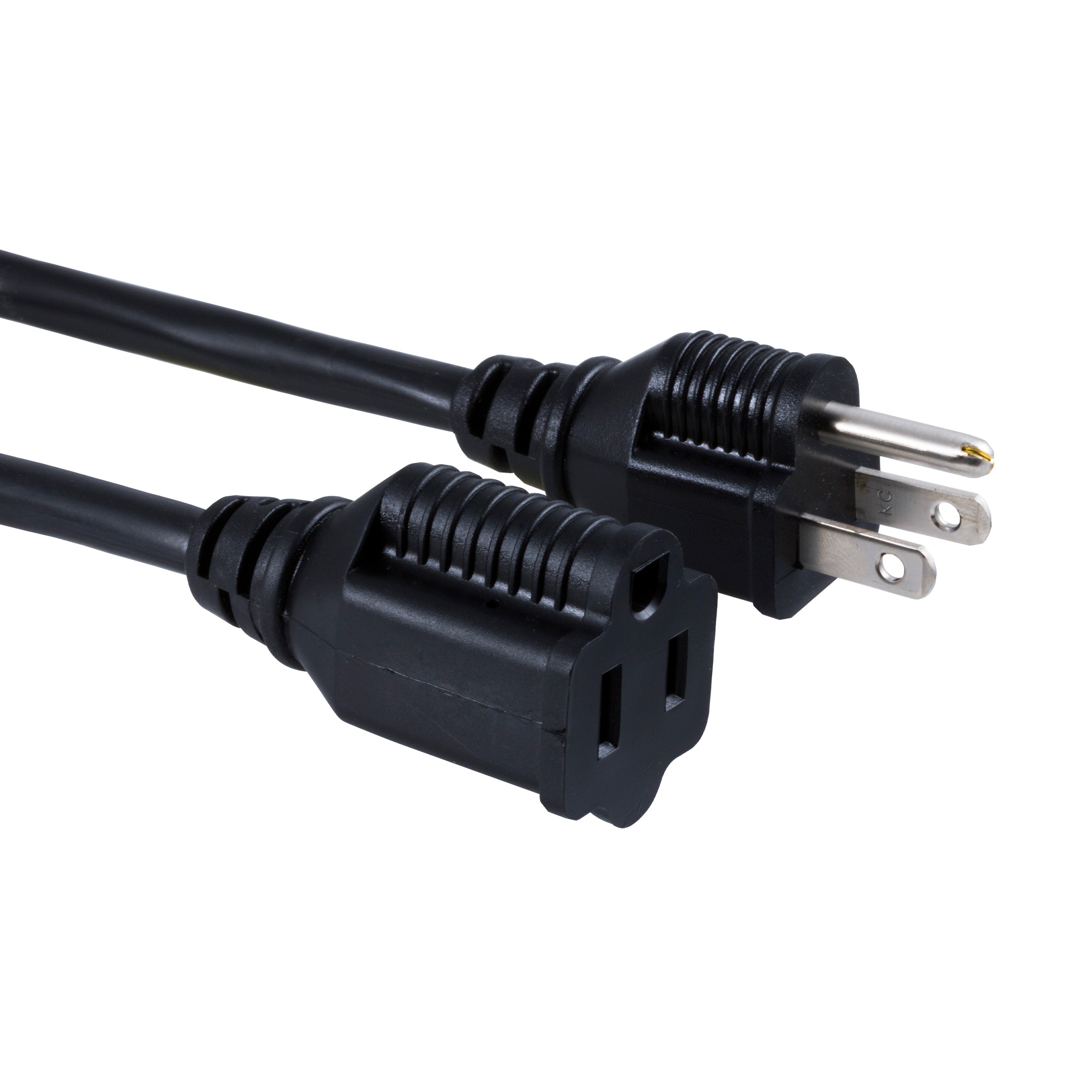 GE 1-Outlet Grounded Extension Cord, 15ft, Black, 2pk