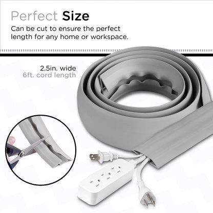 Cordinate Cable Management Floor Cover, 6ft., Gray