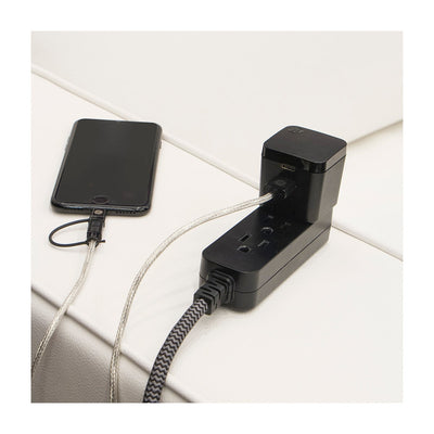 GE Pro 3-Outlet 8ft. Braided Extension Cord, Black