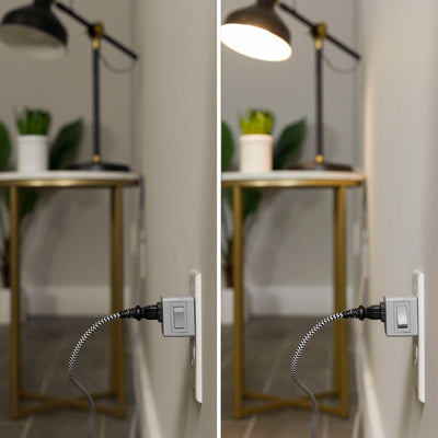UltraPro Grounded Outlet Power Switch, Gray, 2pk