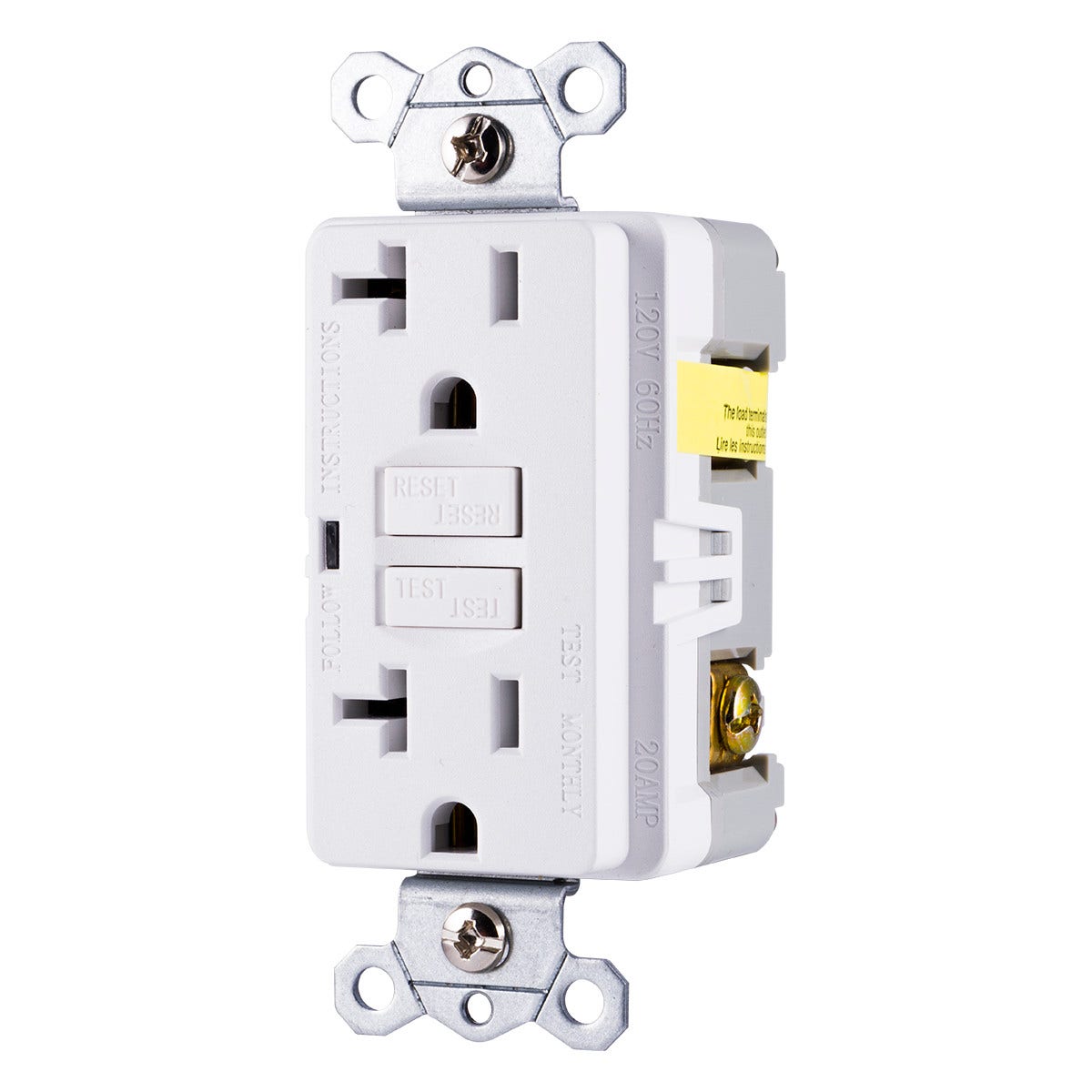GE Grounding GFCI Receptacle with LED Indicator, White