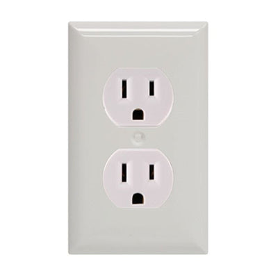 GE Grounding Duplex Receptacle, White
