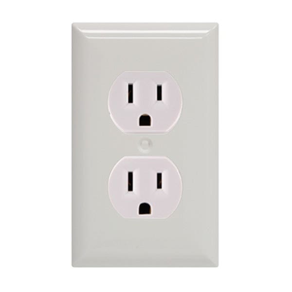 GE Grounding Duplex Receptacle, White