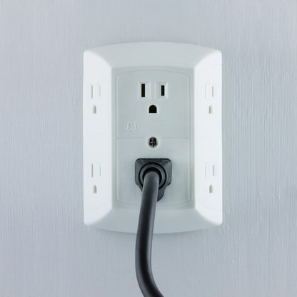 GE 6-Outlet Wall Tap, White