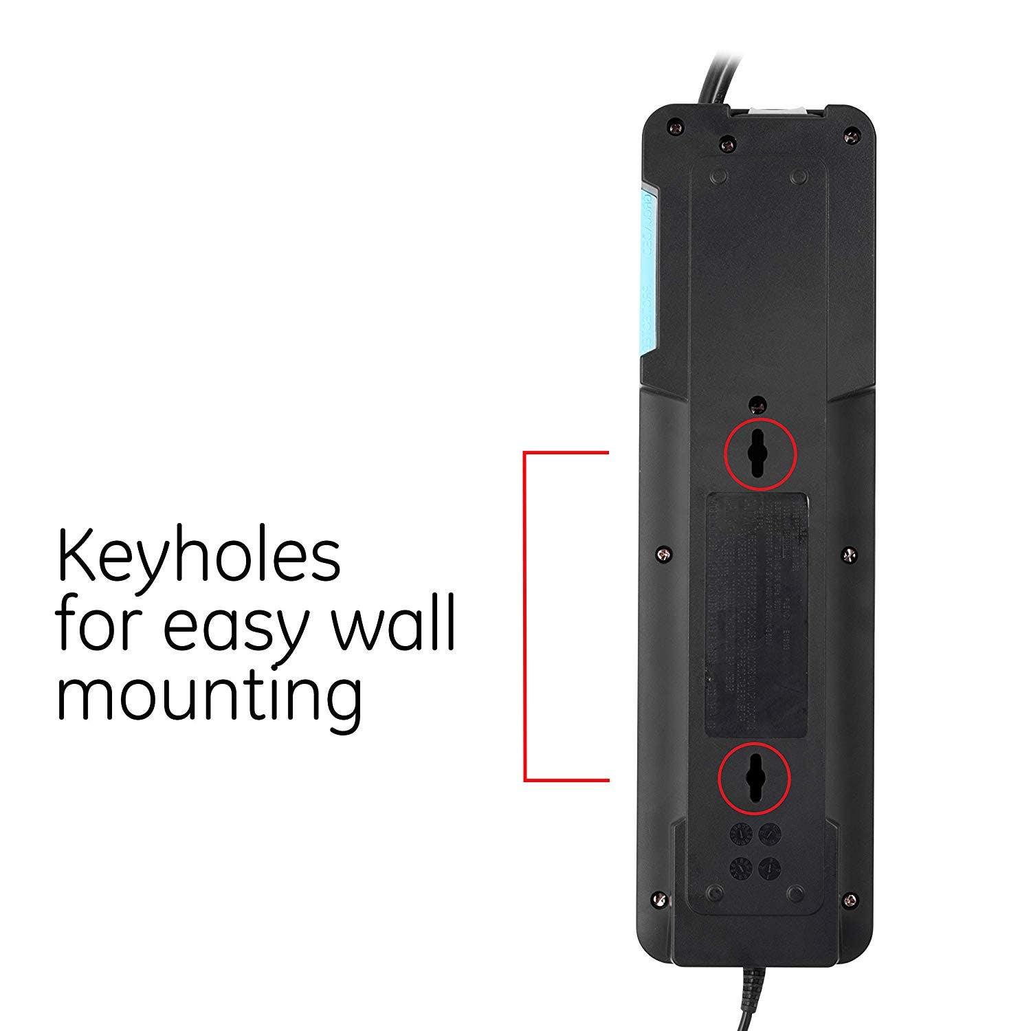 GE  8-Outlet 2-USB 4ft. Surge Protector, Black