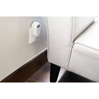 myTouchSmart Plug-in Digital Timer, 2 Grounded Outlets, White