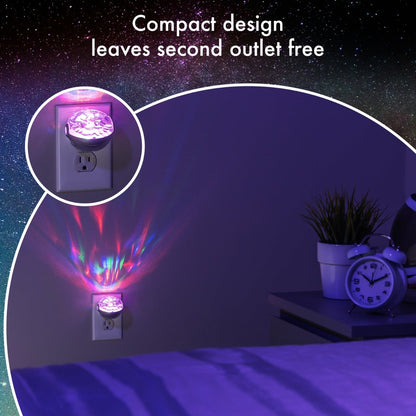 Projectables Northern Lights Light Sensing LED Night Light, Silver