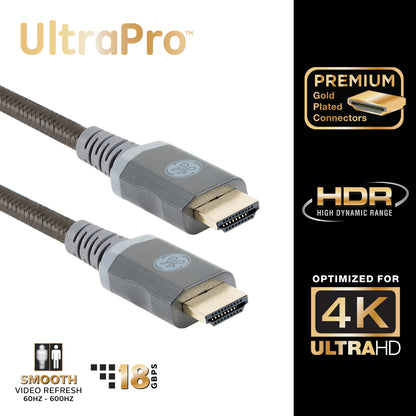 GE-branded UltraPro Premium Certified High-Speed HDMI Cable with Ethernet, 4ft.