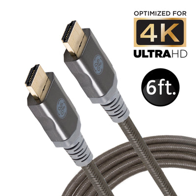 GE-branded UltraPro Premium Certified High-Speed HDMI Cable with Ethernet, 6ft.