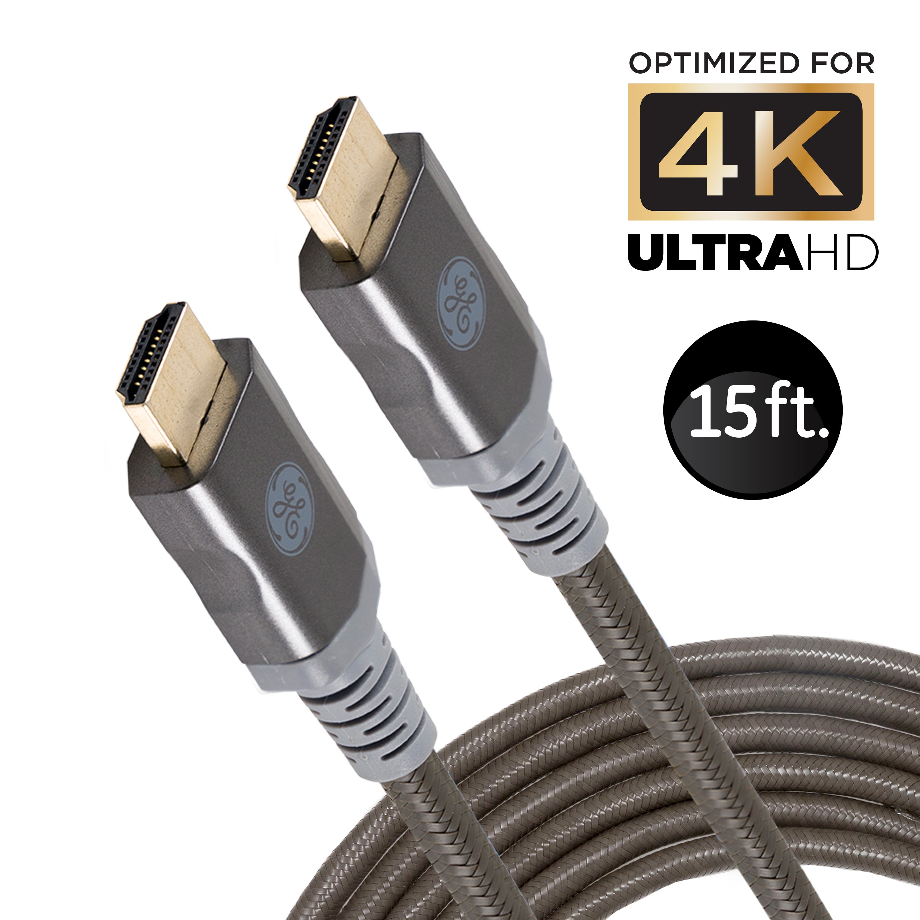 GE-branded UltraPro Premium Certified High-Speed HDMI Cable with Ethernet, 15ft.