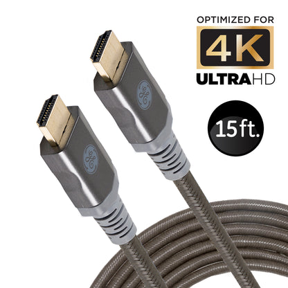 GE-branded UltraPro Premium Certified High-Speed HDMI Cable with Ethernet, 15ft.