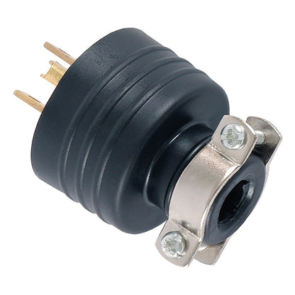 GE Heavy Duty Grounding Plug with Metal Clamp, Black