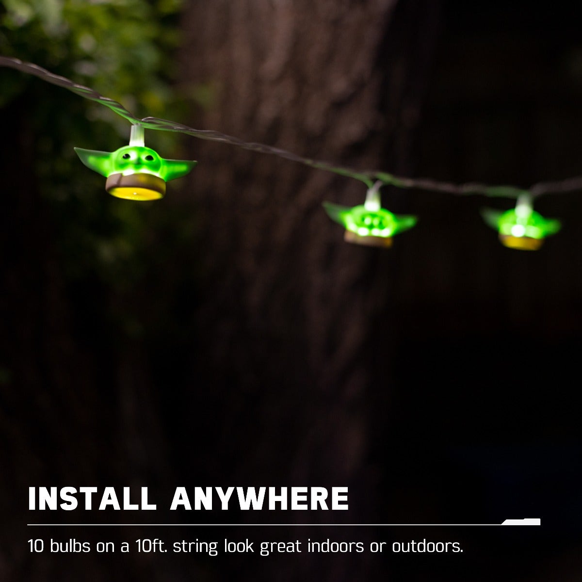 Star Wars The Mandalorian The Child LED String Lights, 10 Bulbs, 10ft. White Cord