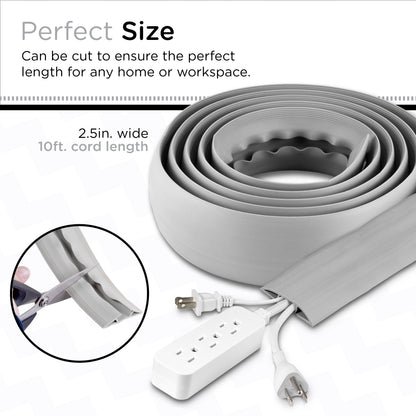 Cordinate Cable Management Floor Cover, 10ft., Gray