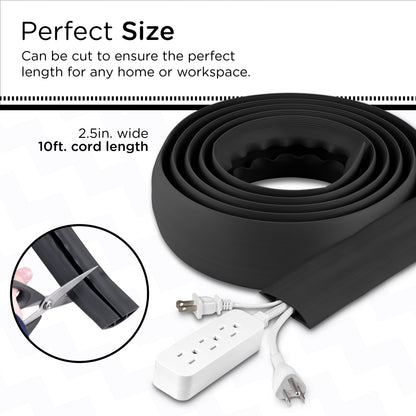 Cordinate Cable Management Floor Cover, 10ft., Black