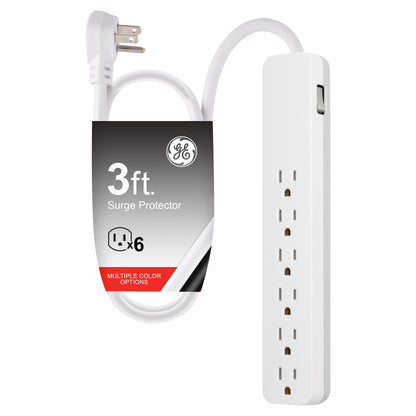 GE 6-Outlet 3ft. Surge Protector, White