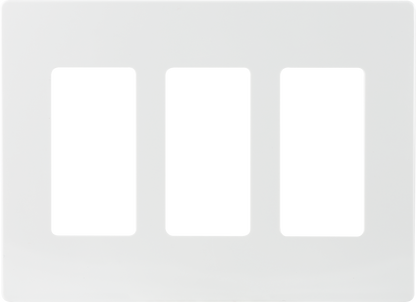 Power Gear Triple Screwless Rocker Light Switch Wall Plate, 5 Pack, White