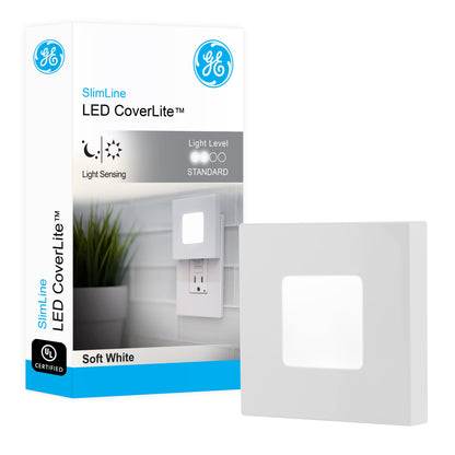 GE Mini Slimline Coverlite Light Sensing LED Night Light, White