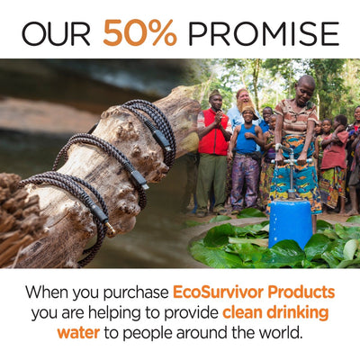 EcoSurvivor 8ft. USB-A to Lightning Charging Cable with Braided Cord, Black/Gray