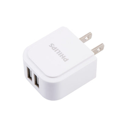 Philips 2-USB Wall Charger, White