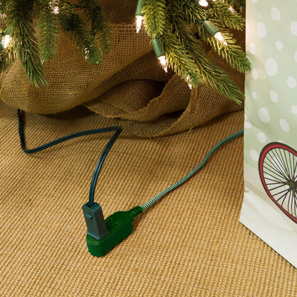 Philips 3-Outlet 8ft. Braided Extension Cord with Flat Plug, Green/White
