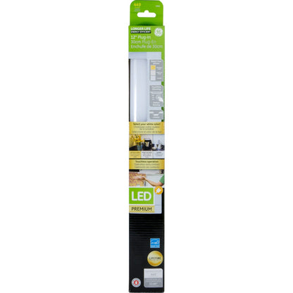 GE 12in. Plug-In Motion-Sensing LED Under Cabinet Light Fixture, White