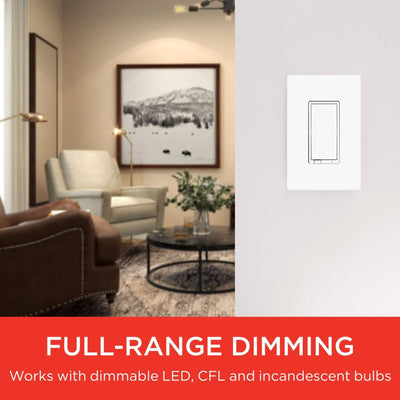 UltraPro WiFi In-Wall Smart Dimmer With QuickFit™ And SimpleWire™, White