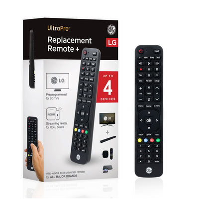 GE 4-Device Universal LG Replacement Remote, Black