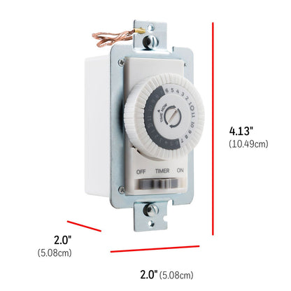 UltraPro 24-Hour Mechanical In-Wall Timer, White