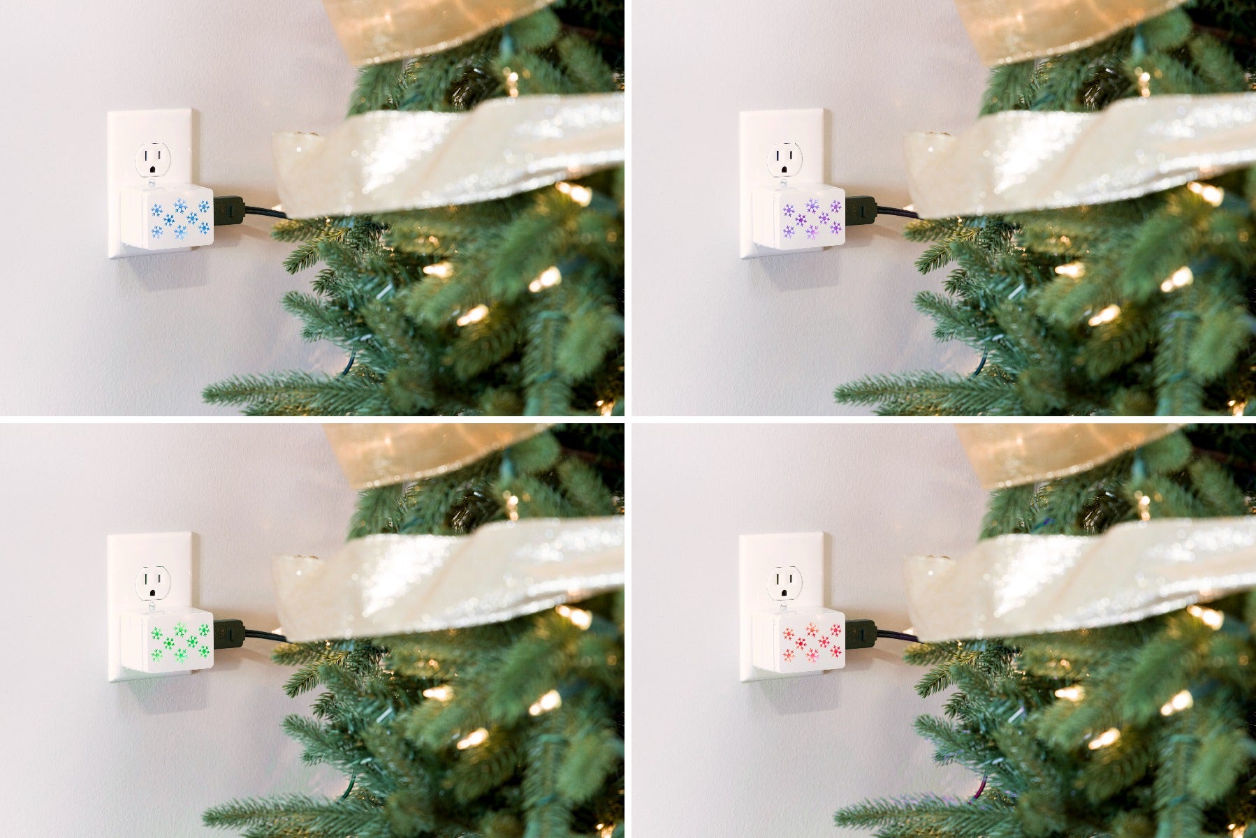 Philips Indoor Plug-In 1-Outlet Color Changing Snowflake Digital Timer, White