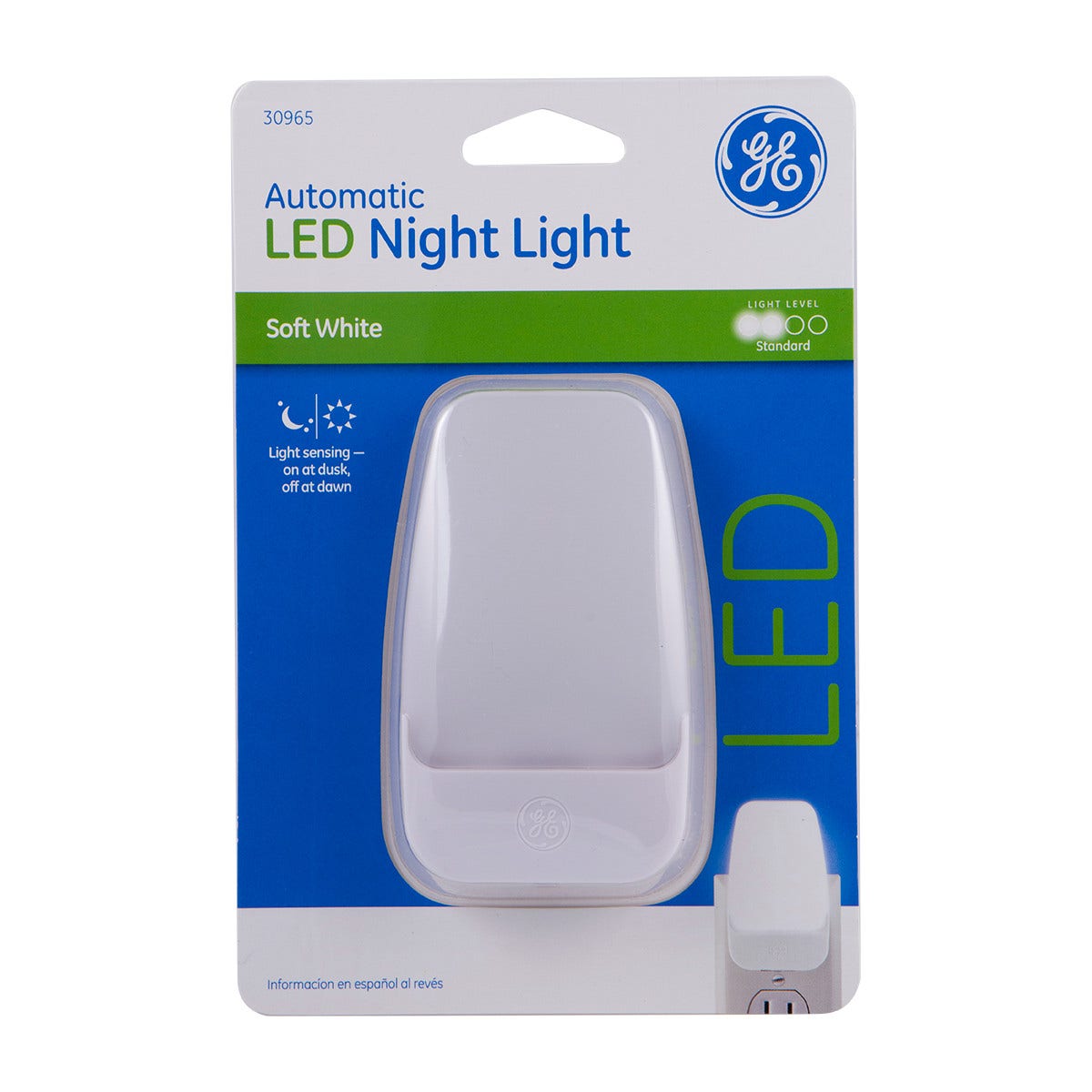 GE Light Sensing LED Night Light, White