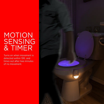 UltraPro Color Changing Motion Sensing LED Toilet Clip Light, 3 Pack, White