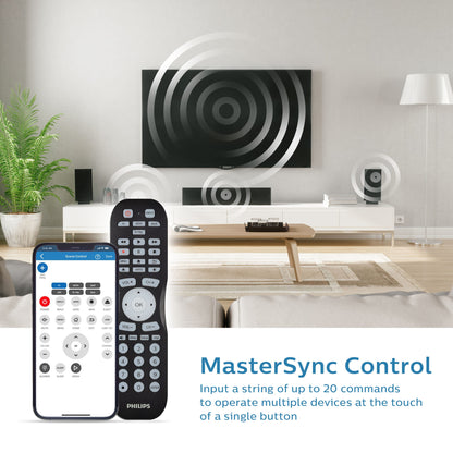 Philips 4-Device Backlit Universal Remote With Find-It Feature, Black