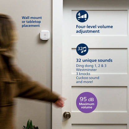 Philips Battery Operated 32-Chime Decoy Security Camera Doorbell, White
