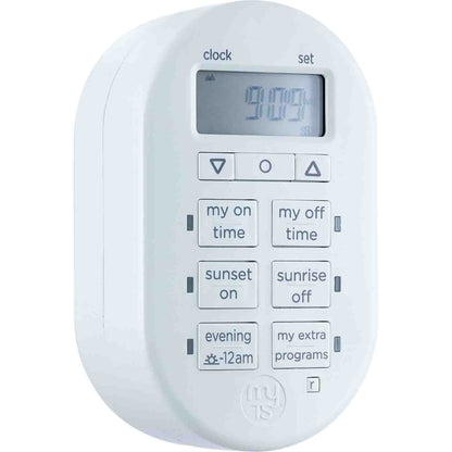 myTouchSmart Indoor Plug-In SunSmart Digital Timer, White
