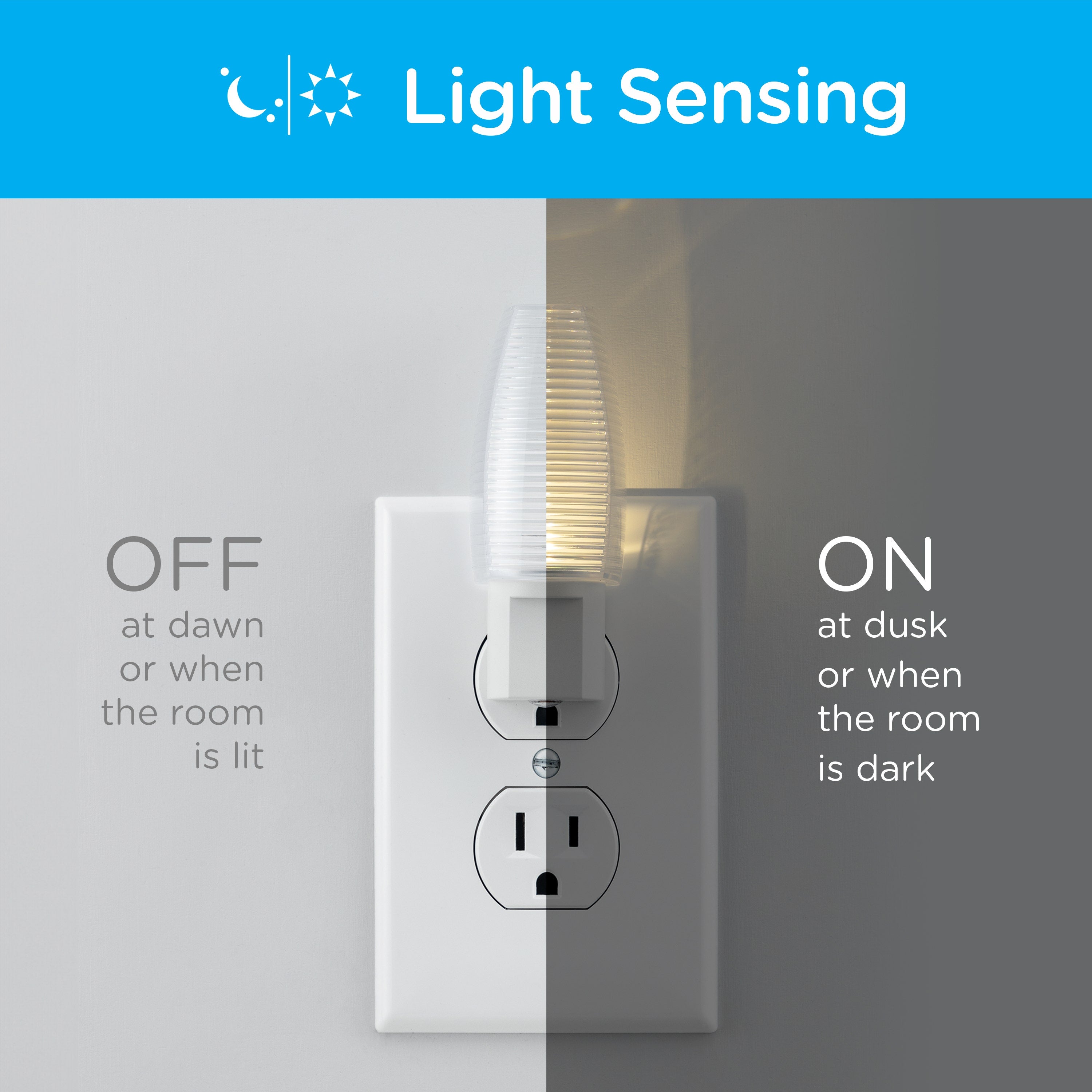 Lights by Night Light Sensing LED Night Light, 4 Pack, White