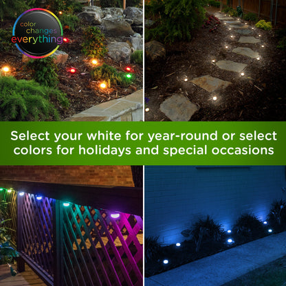 Enbrighten Seasons Mini Color-Changing LED Landscape Lights, 15 pucks, 42ft. Black Cord