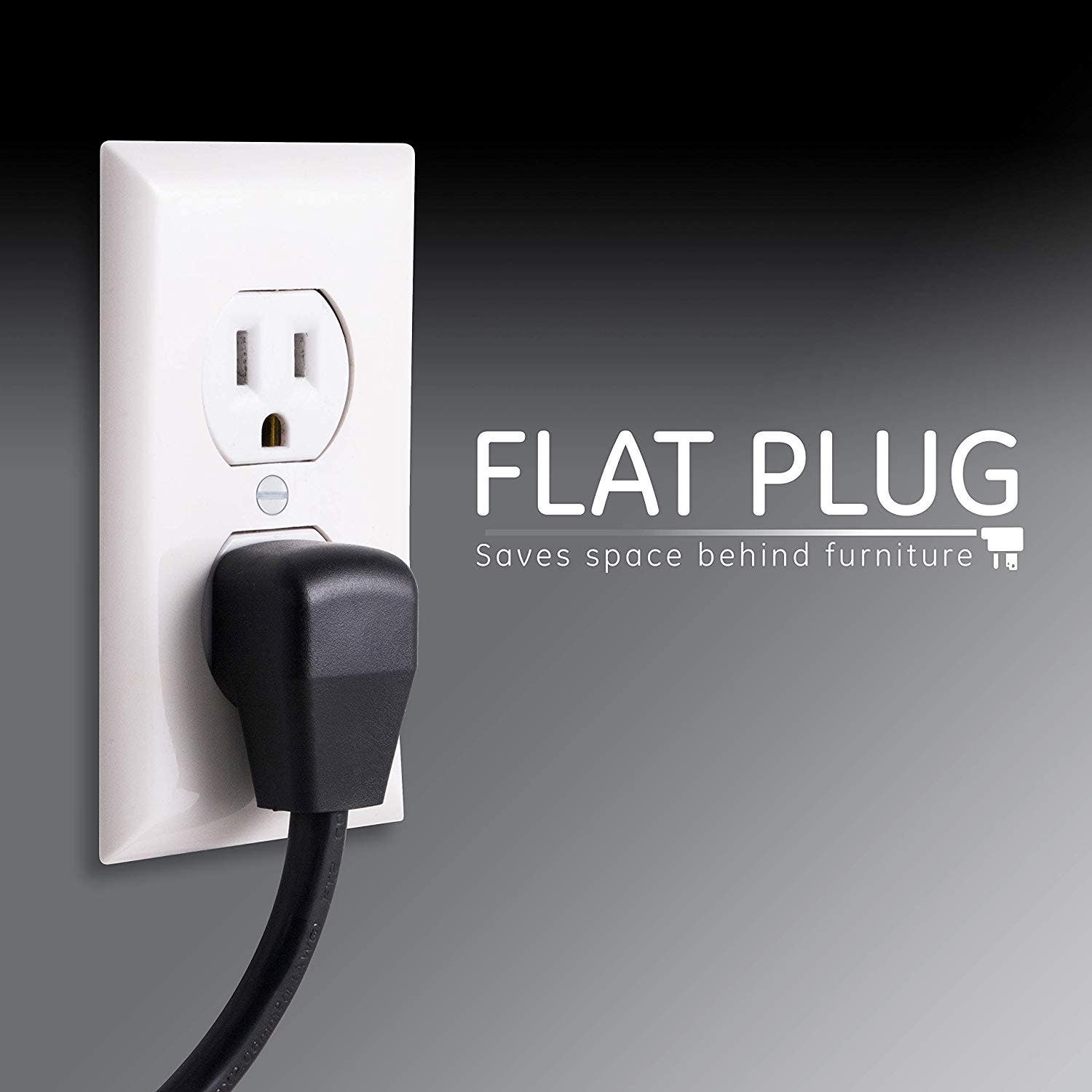 GE 8-Outlet 4ft. Surge Protector with Coaxial, Black