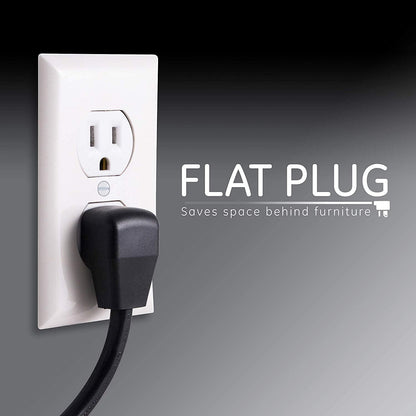 GE 8-Outlet 4ft. Surge Protector with Coaxial, Black