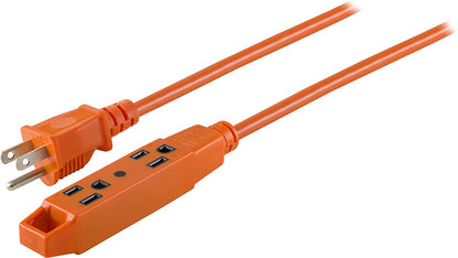 UltraPro 3-Outlet 9ft. Heavy Duty Indoor/Outdoor Extension Cord, Orange
