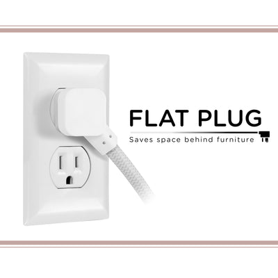 Cordinate 15ft. 3-Outlet Indoor Extension Cord, Gray/White