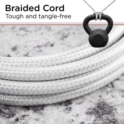 Cordinate 15ft. 3-Outlet Indoor Extension Cord, Gray/White