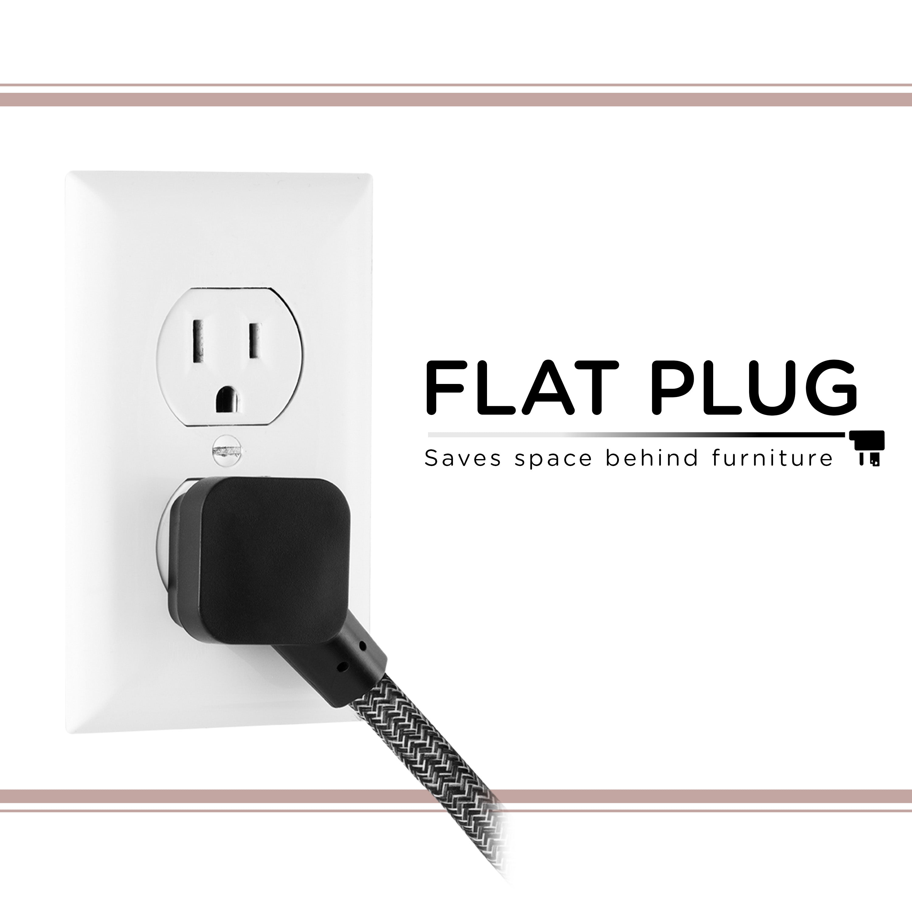 Cordinate 15ft. 3-Outlet Extension Cord, Black Heather