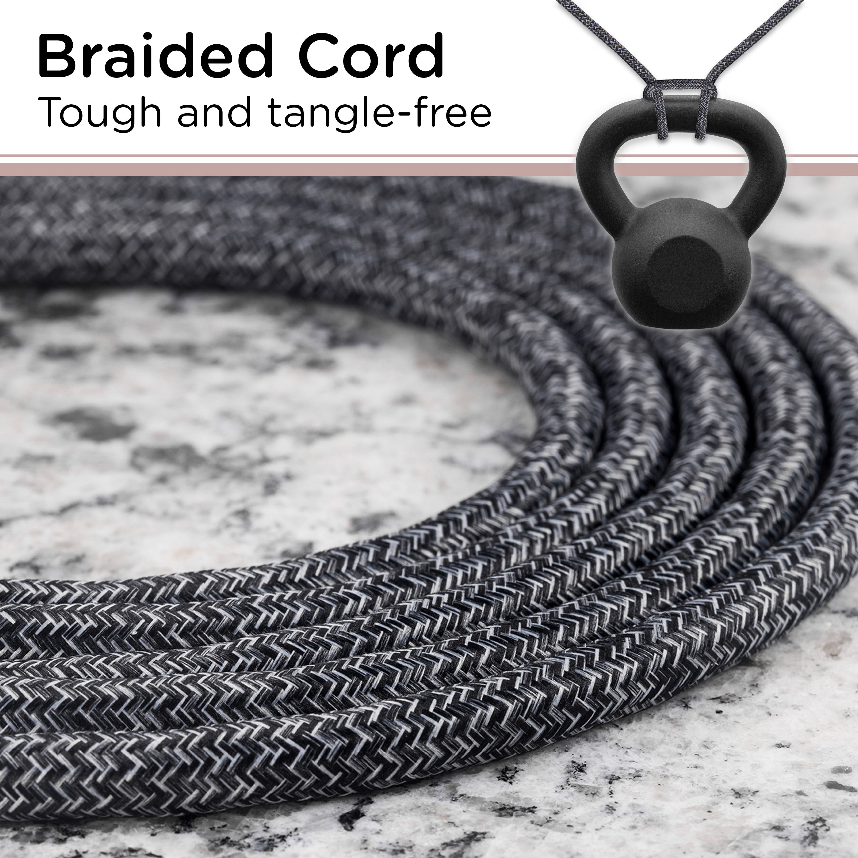 Cordinate 15ft. 3-Outlet Extension Cord, Black Heather