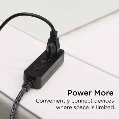 Cordinate 15ft. 3-Outlet Extension Cord, Black Heather