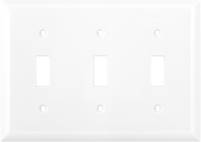 Power Gear Wallplate, Triple Switch, White Nylon