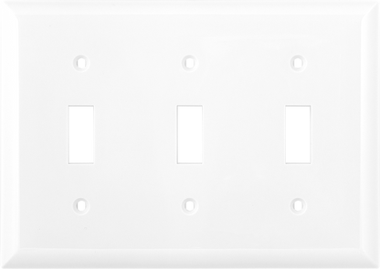 Power Gear Wallplate, Triple Switch, White Nylon