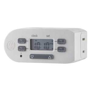 myTouchSmart Indoor Plug-In Simple Set Digital Bar Timer, White – Jasco