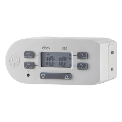 myTouchSmart Indoor Plug-In Simple Set Digital Bar Timer, White